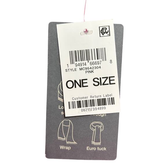 NEW On 34th Hot Pink Knit Scarf Ribbed Knit Rectangle Neck Wrap Winter - Picture 9 of 9